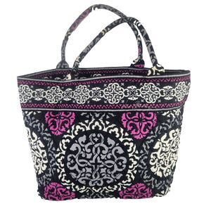 Vera Bradley Canterbury Magenta Wide Tote Bag Quilted Purse Celtic Knot Pink